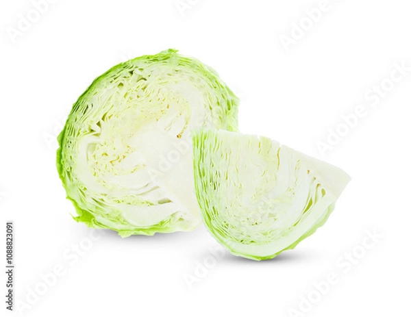 Fototapeta Fresh cabbage on white background