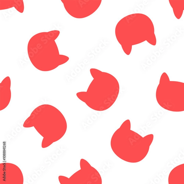 Obraz Seamless pattern with pink cat head