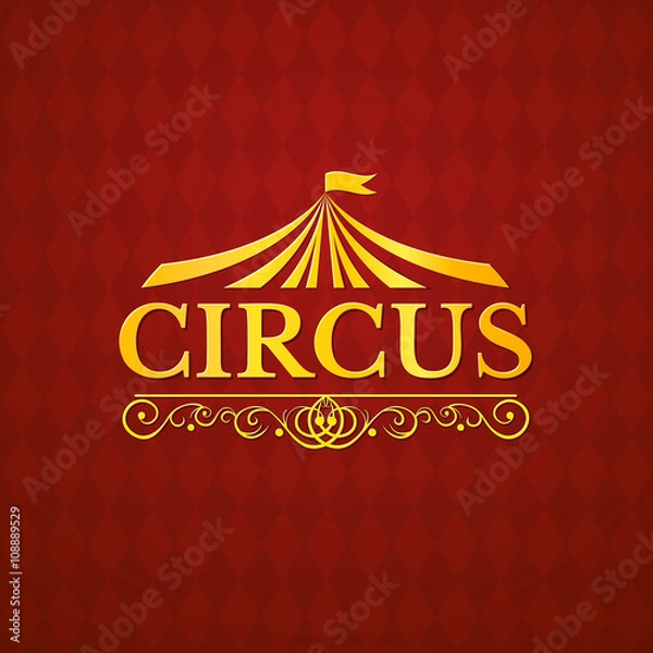 Obraz Circus vintage badge, vector illustration