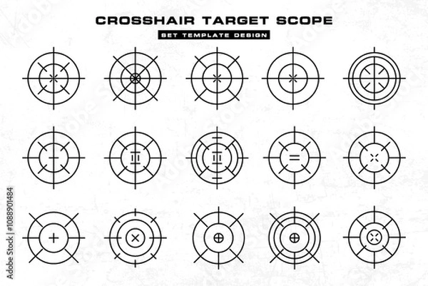 Fototapeta crosshair target scope set vector design templates