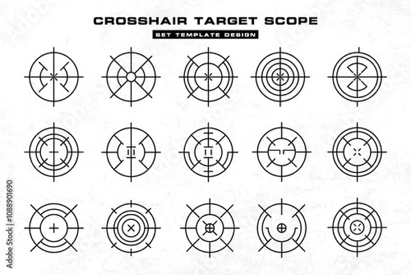 Fototapeta crosshair target scope set vector design templates