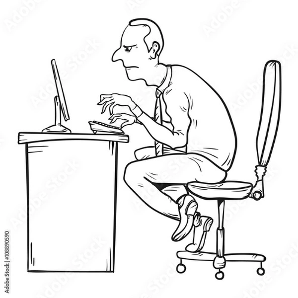 Obraz Bad sitting posture as the reason for office syndrome