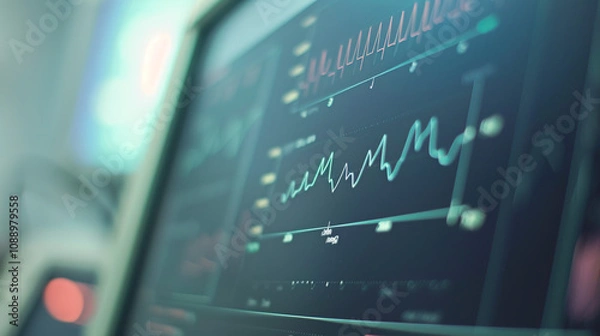 Fototapeta Metabolic rate graph showing individual's energy expenditure over time, essential for understanding health and fitness trends.