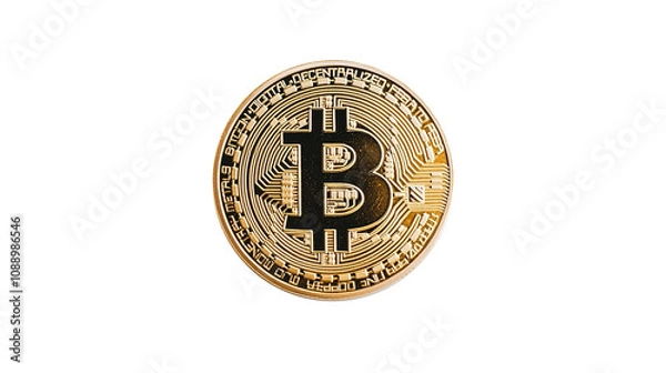 Obraz bitcoin coin white background