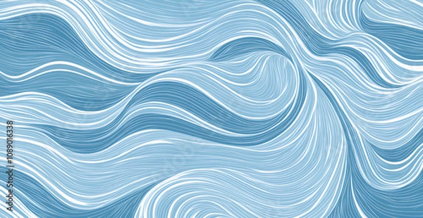 Fototapeta A blue and white wave pattern