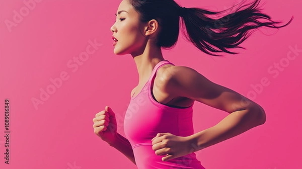 Obraz 女性がランニングしている画像