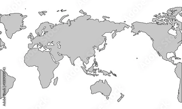Fototapeta Flat vector world map with clear country.