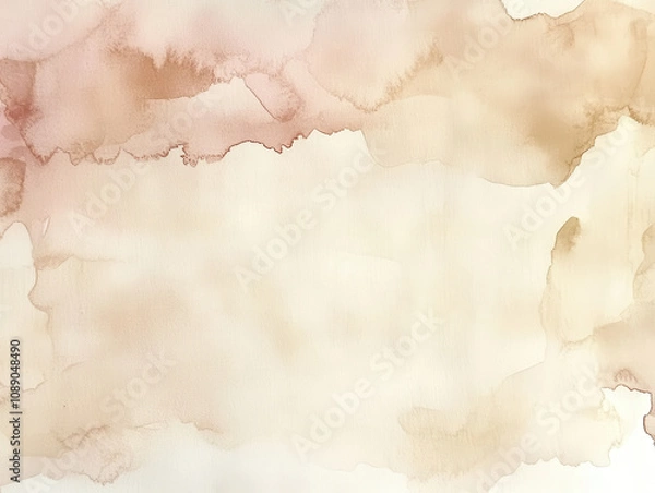 Fototapeta Soft cream watercolor gradient with gentle brushstrokes