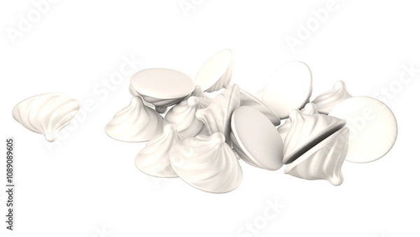 Obraz Heap of khinkali isolated on transparent background. Georgian national food.