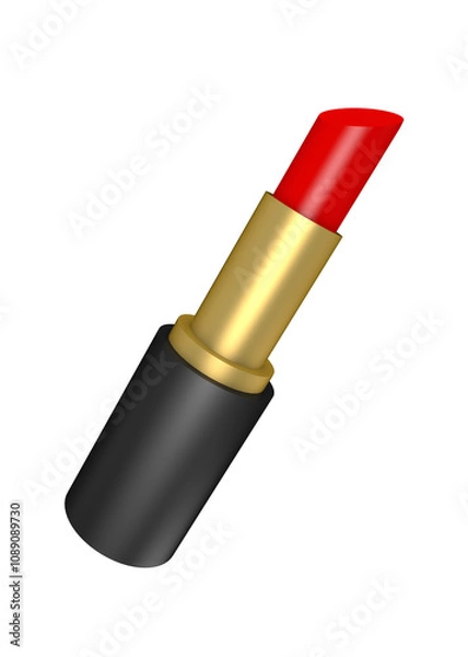 Fototapeta Red lipstick isolated on transparent background.