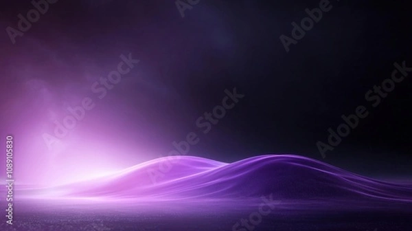 Fototapeta A purple mountain range with a purple sky in the background