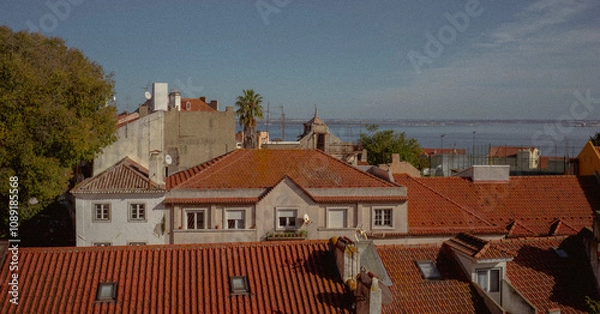 Fototapeta view of the city in lisboa portugal