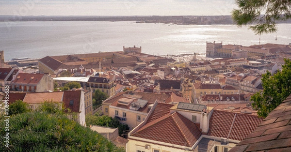 Fototapeta view of the city in lisboa portugal