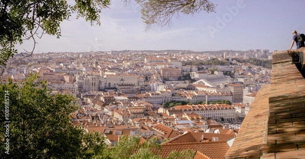 Fototapeta view of the city in lisboa portugal