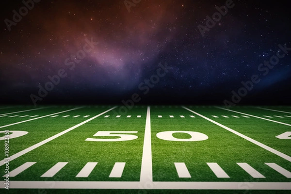 Fototapeta empty american football stadium at night