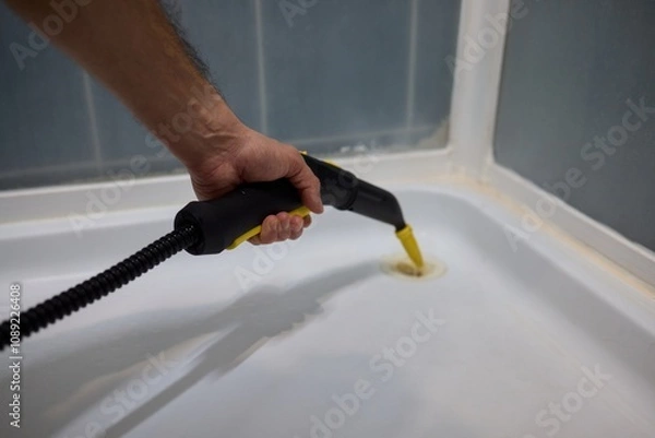 Fototapeta Effective and efficient Steam Cleaning Techniques for various Bathroom Surfaces and Areas