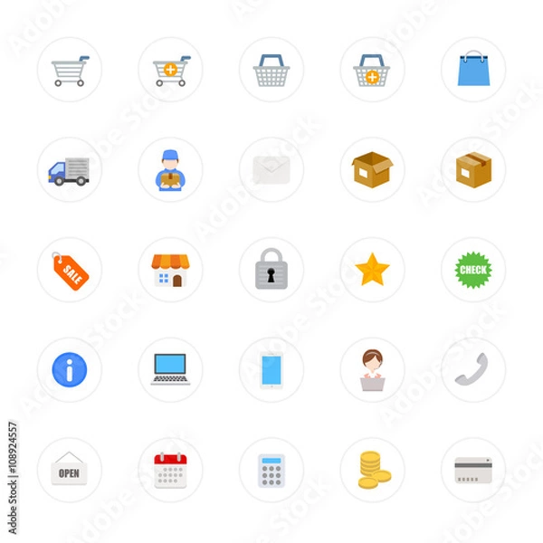 Obraz Eコマース　ショッピング　アイコン　セット