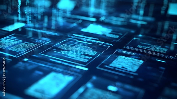 Fototapeta 
Artificial Intelligence in Document Analysis, the role of artificial intelligence in document analysis with an image portraying machine learning algorithms extracting data from unstructured documents