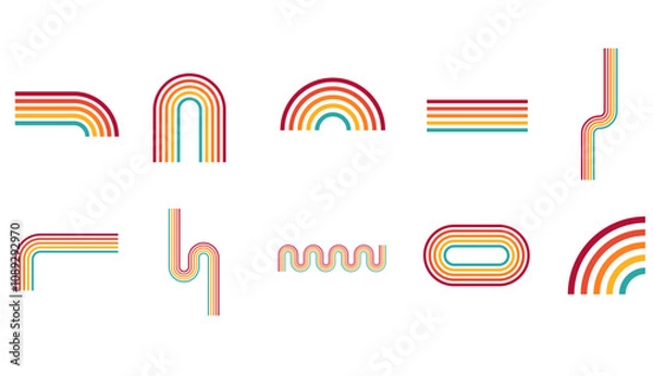 Fototapeta 70's Groovy Lined SET