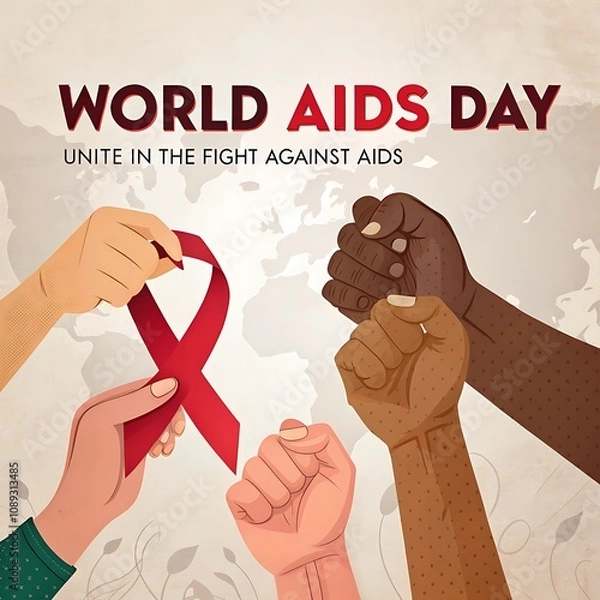 Obraz World aids day awareness design illustration