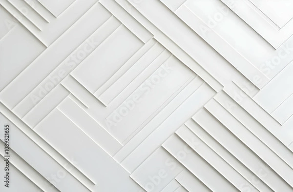Fototapeta Abstract white geometric background with intersecting lines creating a modern, minimalist design. Ideal for various applications, providing a clean and sophisticated aesthetic.