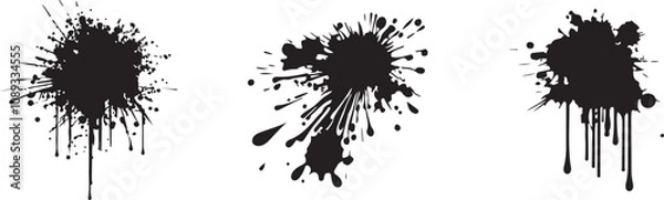 Fototapeta Ink Splatter, Splash Icons Design, Vector Art, Silhouette Design