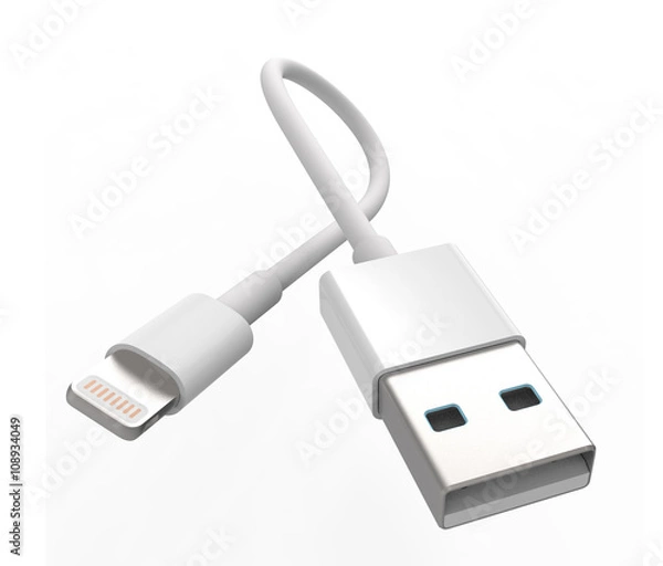 Fototapeta Lightning cable for iphone and ipad