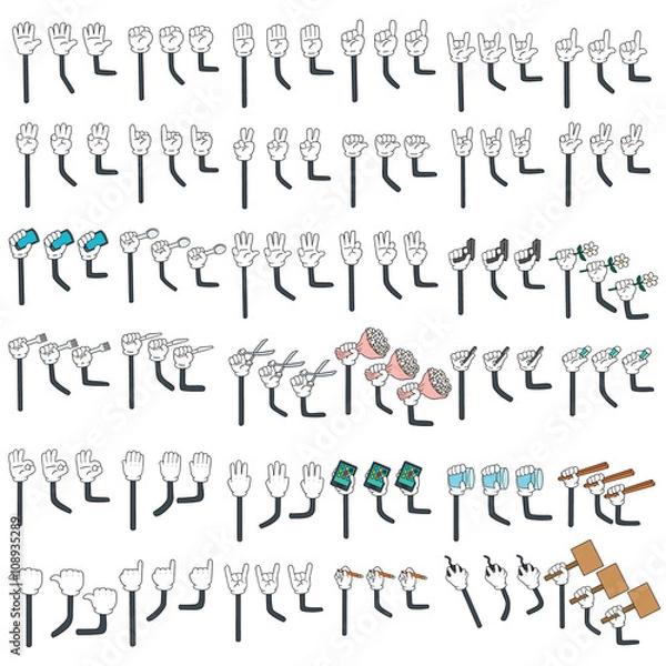 Obraz vector set of cartoon arm