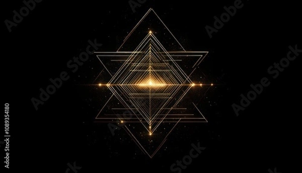 Obraz Golden Geometric Abstract Light Pattern Design