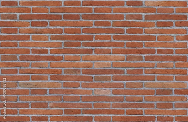 Fototapeta Red old brick wall texture. Seamless pattern. Texture for background or realistic rendering.	