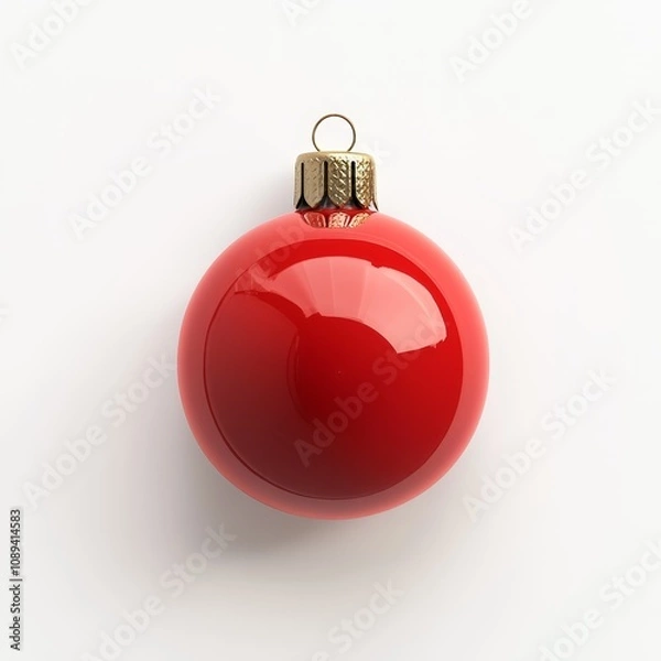 Fototapeta Classic Red Christmas Ornament with Glossy Finish  

