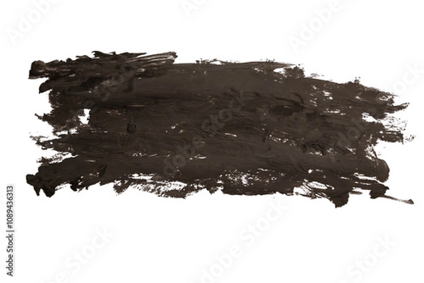 Obraz A stroke of brown paint isolated on a transparent background.