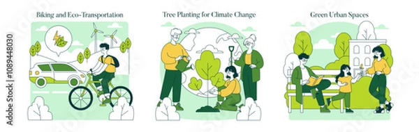 Obraz Green Lifestyle. Flat Vector Illustration