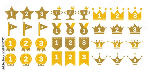 Obraz ポップで魅力的なランキングアイコンセット