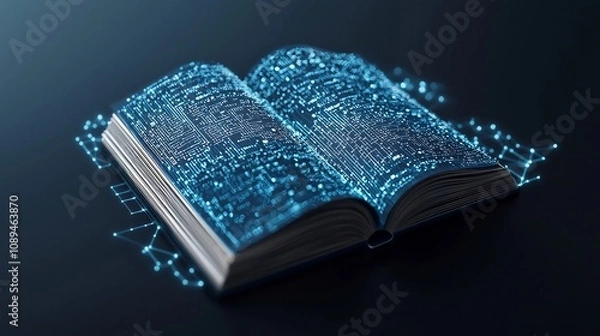 Fototapeta Holographic cyber incident playbook representing futuristic preparedness and response strategies for digital security and emergency management  The glowing