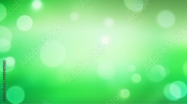 Fototapeta Abstract Green Background With Soft Bokeh Lights