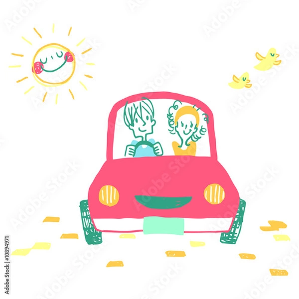 Fototapeta カップル-ドライブ