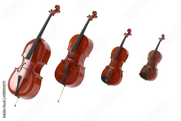 Fototapeta 3d rendering of string musical instruments