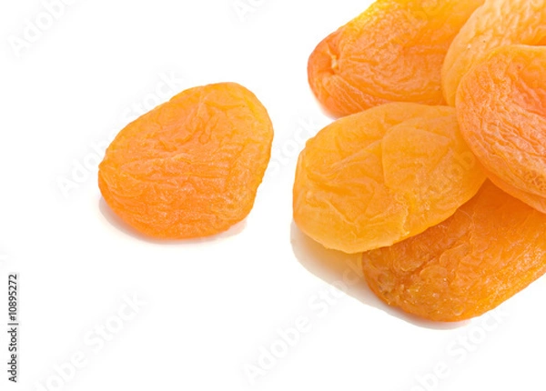 Fototapeta Dried apricots isolated on white background