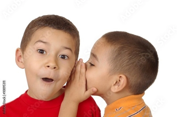Obraz kids whispering, 5 and 6 years old