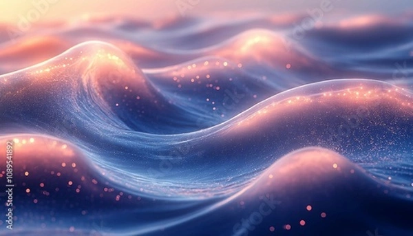 Obraz Ocean Mist and Pearls, serene background inspired by the ocean. Incorporate soft waves, misty overlays, 