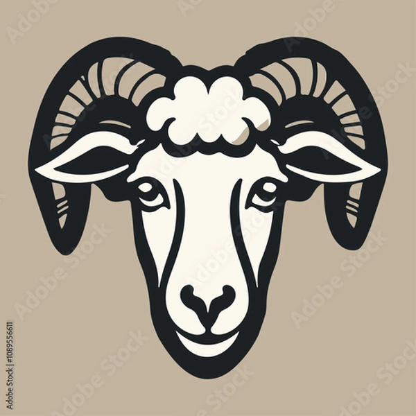 Obraz Sheep head logo symbol illustration