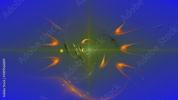 Obraz Sfondo blu con colori e forme astratte