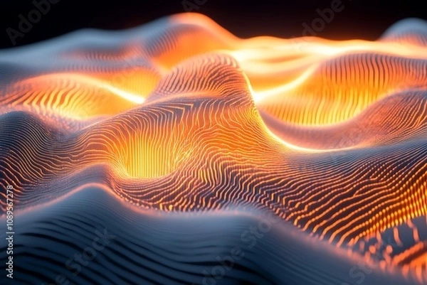 Fototapeta Abstract glowing motion patterns with light