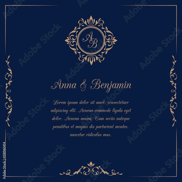 Obraz Wedding invitation with monogram