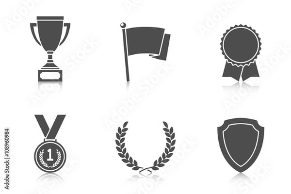 Fototapeta Ikony trofeum i nagrody