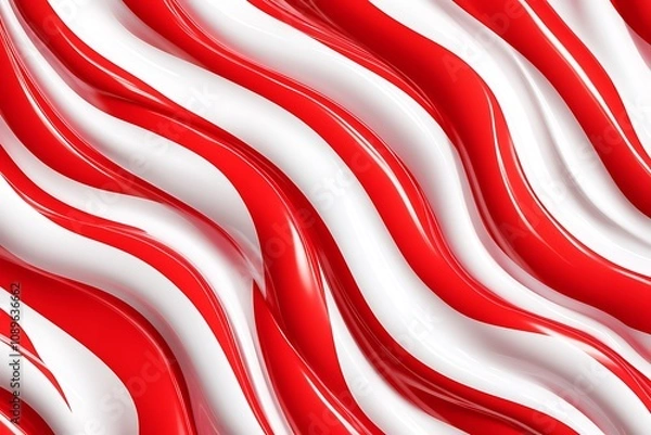Fototapeta Abstract red and white striped pattern inspired by candy canes