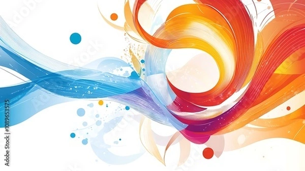 Fototapeta Bright and vibrant abstract swirls representing creative business strategies