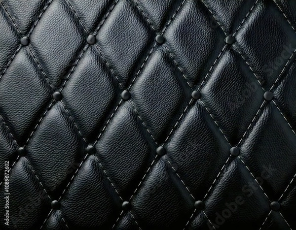 Obraz black leather diamond stitching pattern texture background wallpaper design pattern