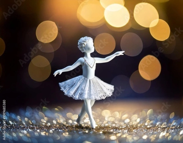 Obraz white ballerina figurine